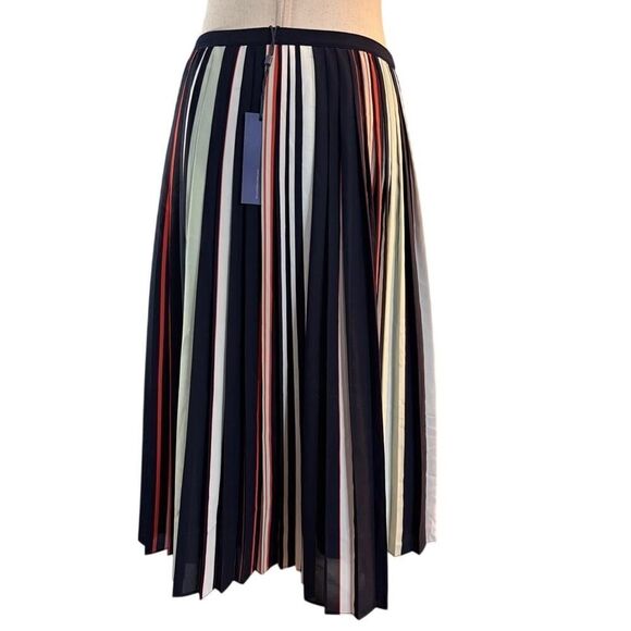 NWT Rebecca Minkoff Madeline Pleated Skirt Multi-Color Stripe Lined Zipper SZ 8 - Picture 1 of 5
